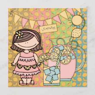 Invitación de cumpleaños a verano a Chica de pelo