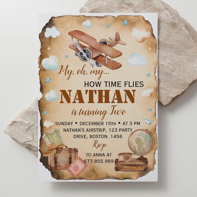 Invitación de cumpleaños a Vintage Aircraft (Subido por el creador)