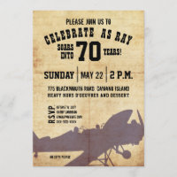 Invitación de cumpleaños a Vintage Airplane