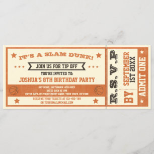 Invitación de cumpleaños a Vintage Basketball
