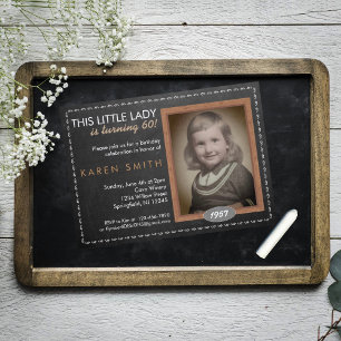 Invitación de cumpleaños a Vintage Chalkboard