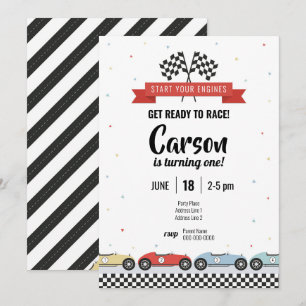 Invitación de cumpleaños a Vintage Race Car