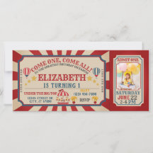 Invitación de cumpleaños a VintageCircus Carnival