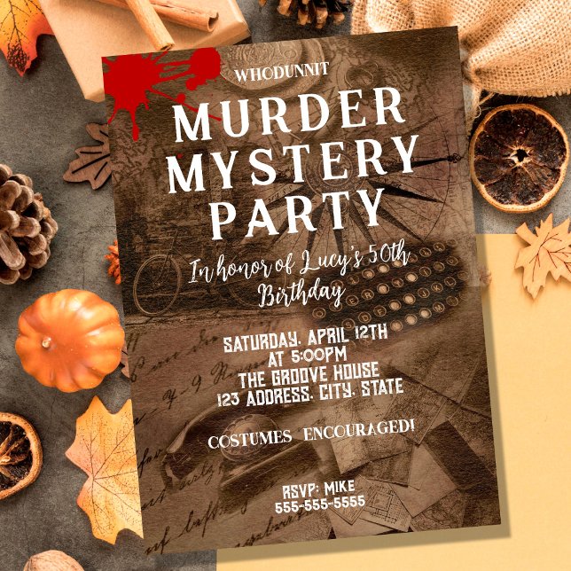 Invitación de cumpleaños a Whodunit Murder Mystery (Subido por el creador)