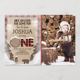 Invitación de cumpleaños a Winter Lumberjack Woodl