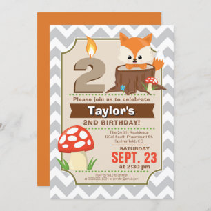 Invitación de cumpleaños a Woodland Fox