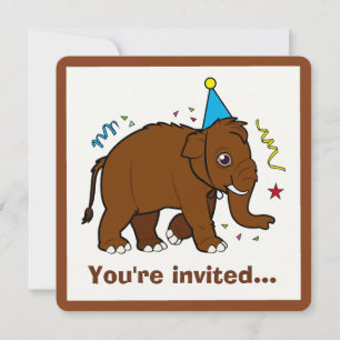 Invitación de cumpleaños a Wooly Mammoth