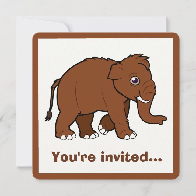 Invitación de cumpleaños a Wooly Mammoth (Anverso)