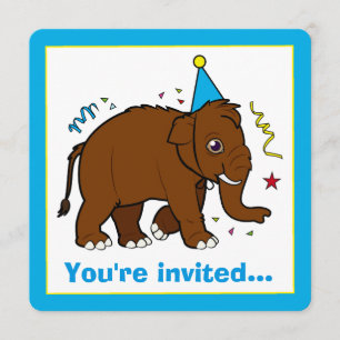 Invitación de cumpleaños a Wooly Mammoth