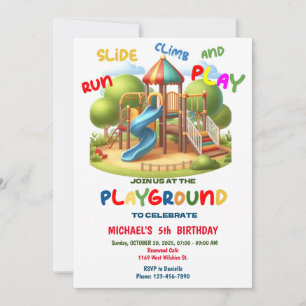 Invitación de cumpleaños a zona de juegos, Fiesta