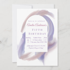 Invitación de cumpleaños abstracta de acuarela de 