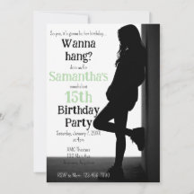 Invitación de cumpleaños adolescente despreocupada