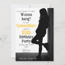 Invitación de cumpleaños adolescente despreocupada