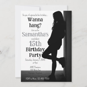 Invitación de cumpleaños adolescente despreocupada