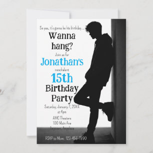 Invitación de cumpleaños adolescente despreocupada