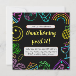 Invitación de cumpleaños adolescente - editable