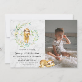 Invitación de cumpleaños adorable para fiesta de p