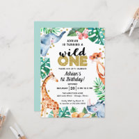 Invitación de cumpleaños Adorable Salvaje Uno Jung