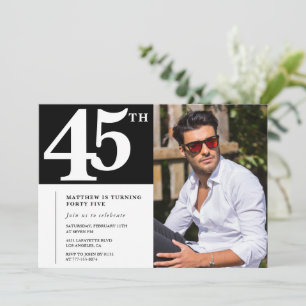 Invitación de cumpleaños adulto 45 cumpleaños Chic