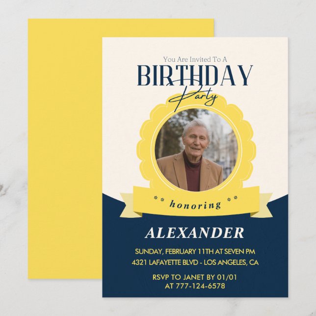 Invitación de cumpleaños adulto cumpleaños 85 Mode (Anverso / Reverso)