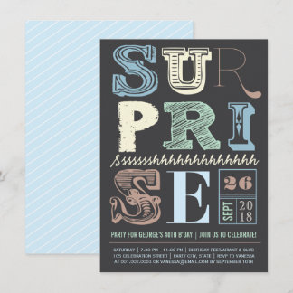 Invitación de cumpleaños adulto para fiesta sorpre