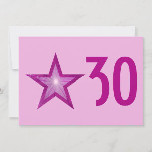 Invitación de cumpleaños 'Age' de estrella rosa pá