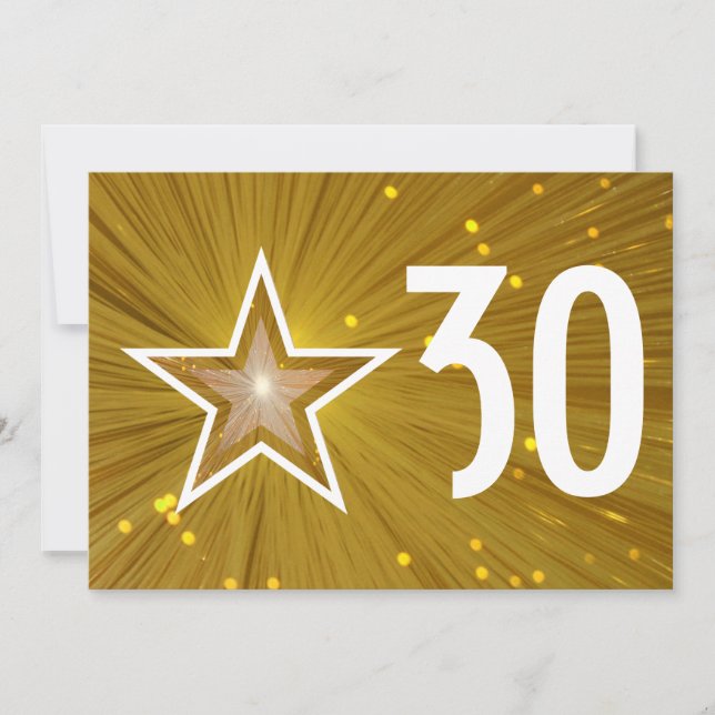 Invitación de cumpleaños 'Age' de Gold Star (Anverso)