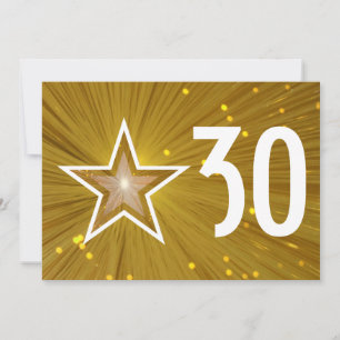 Invitación de cumpleaños 'Age' de Gold Star
