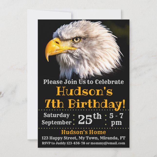 invitación de cumpleaños águila (Anverso)