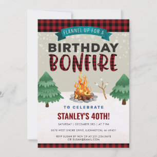 Invitación de cumpleaños al aire libre al invierno