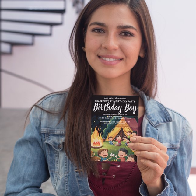 Invitación de Cumpleaños al Arededor de una Fogata (Subido por el creador)