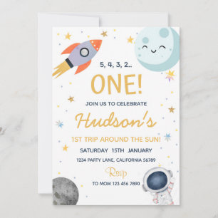 Invitación de cumpleaños al astronauta al espacio