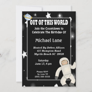 Invitación de cumpleaños al astronauta espacial