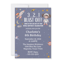 Invitación de cumpleaños al astronauta espacial