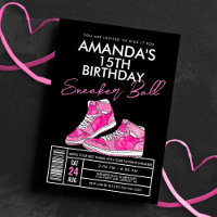 Invitación de cumpleaños al baile de zapatillas ro