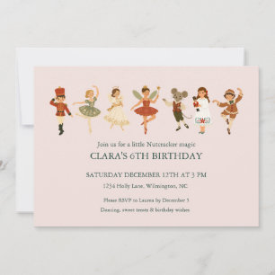 Invitación de cumpleaños al ballet del Cascanueces