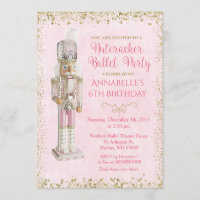 Invitación de cumpleaños al ballet del Cascanueces
