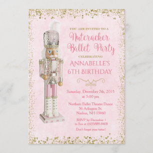 Invitación de cumpleaños al ballet del Cascanueces