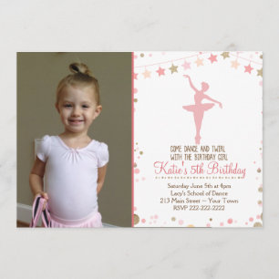 Invitación de cumpleaños al ballet Purpurina de or