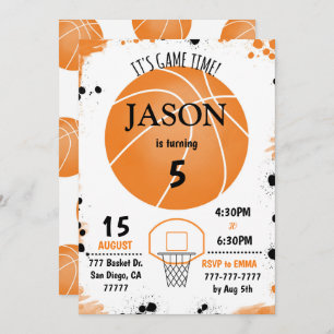 Invitación de cumpleaños al baloncesto,