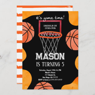 Invitación de cumpleaños al baloncesto,