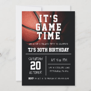 Invitación de cumpleaños al baloncesto deportivo