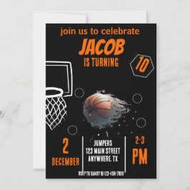 Invitación de cumpleaños al baloncesto deportivo q
