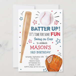 Invitación de cumpleaños al béisbol