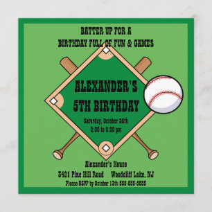 Invitación de cumpleaños al béisbol