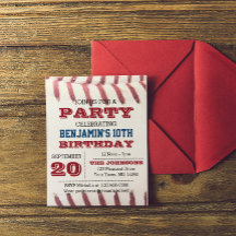 Invitación de cumpleaños al béisbol