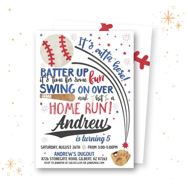 Invitación de cumpleaños al béisbol (Subido por el creador)