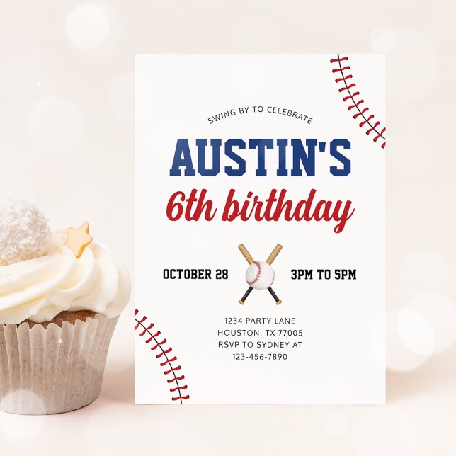 Invitación de cumpleaños al béisbol (Subido por el creador)