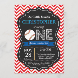 Invitación de cumpleaños al beisbol Fiesta de prim