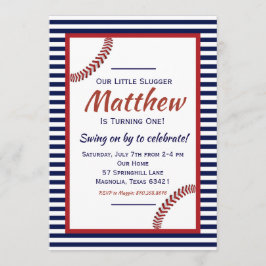 Invitación de cumpleaños al beisbol pequeño